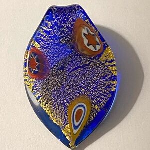 Murano Style Millefiori Art Glass Pendant